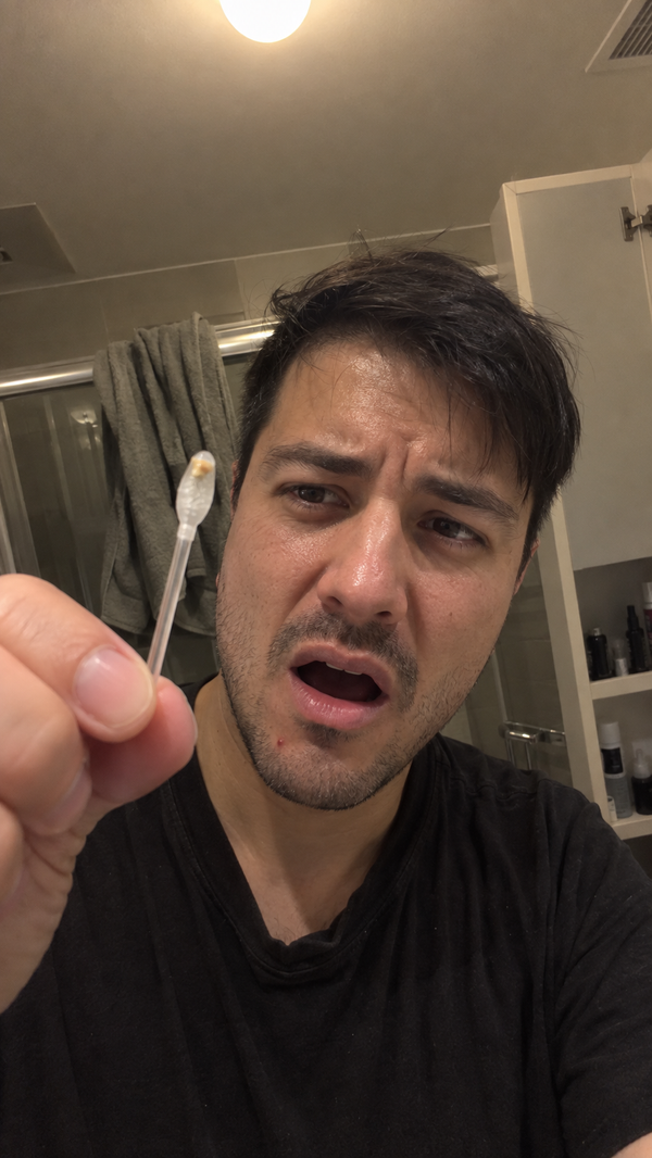 Man surprised by what the CLARITO tip picked up